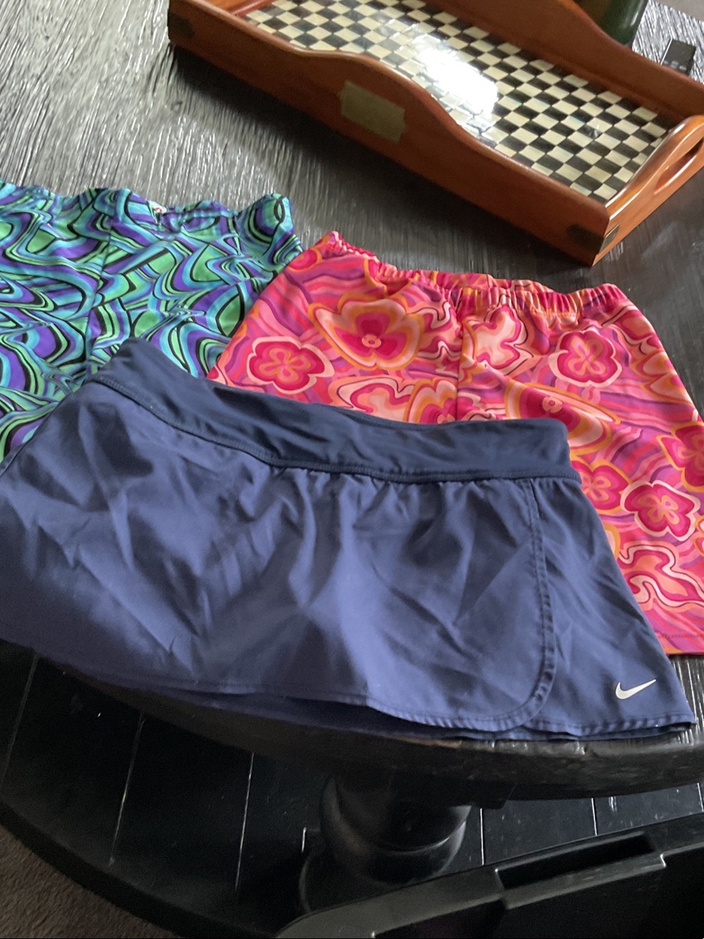 Nike skort in navy small and active pants in blue small and orange med